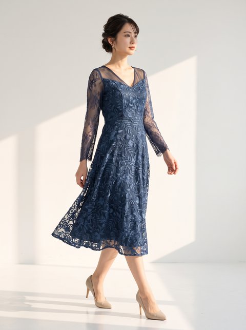 ホルターネックXアシンメトリータイトミニドレス（ネイビー・ブルー系・Mサイズ）| 名古屋のレンタルドレス24DRESS