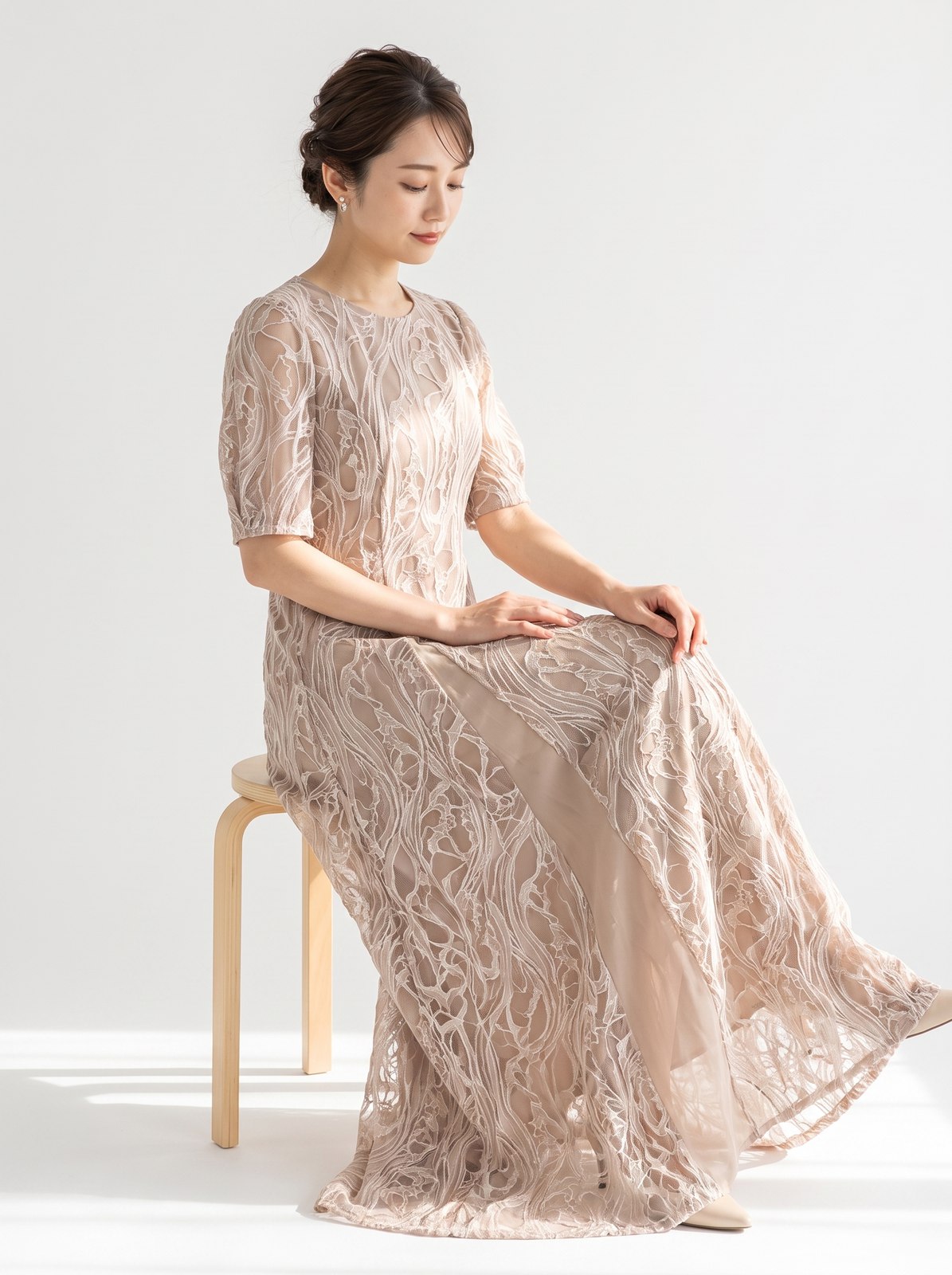 総レースロングワンピース・パーティードレス(その他・Mサイズ)| 名古屋のレンタルドレス24DRESS